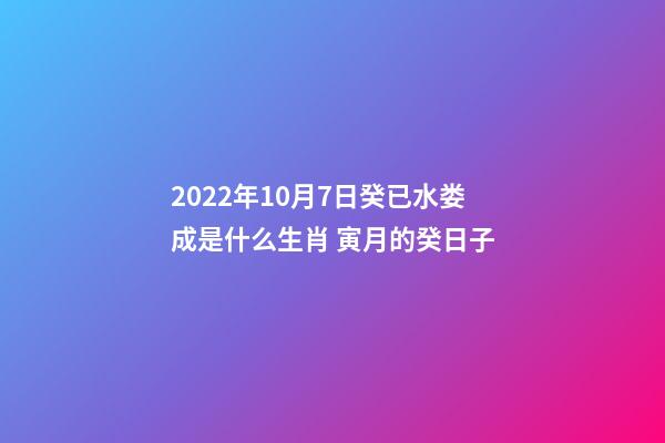 2022年10月7日癸已水娄成是什么生肖 寅月的癸日子-第1张-观点-玄机派